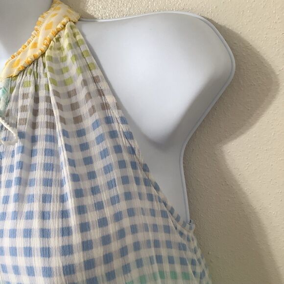 LC Lauren Conrad Gingham Cottagecore Springtime Easter Colorful Tassel Blouse XS - Picture 5 of 12